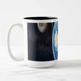 Earth with Two Moons Zweifarbige Tasse
