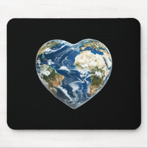 Earth World Heart - Happy Earth Day - Rett The Pla Mousepad