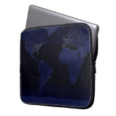 Earth World Map City Lights am Night Satellite Laptopschutzhülle (Vorderseite Links)