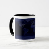 Earth World Map City Lights am Night Satellite Tasse (Vorderseite Links)