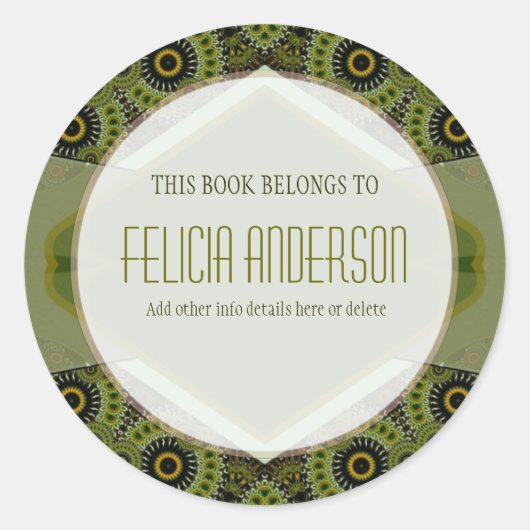 Earthalia v2: Runder Buchzeichen Aufkleber (Vorderseite)