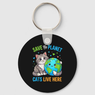 Earthday Frauen Männer retten den Planeten Katze l Schlüsselanhänger