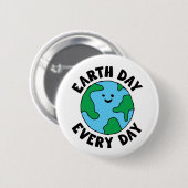 EarthDay Jeden Tag umweltfreundliches Icon Happy E Button (Vorne & Hinten)