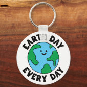 EarthDay Jeden Tag umweltfreundliches Icon Happy E Schlüsselanhänger (Vorderseite)