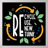 EarthDay Recycle Wiederverwendung - Erneute Umdenk Poster (Vorne)