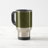 Earthen Green Kariert Travel Mug Reisebecher (Vorderseite Links)