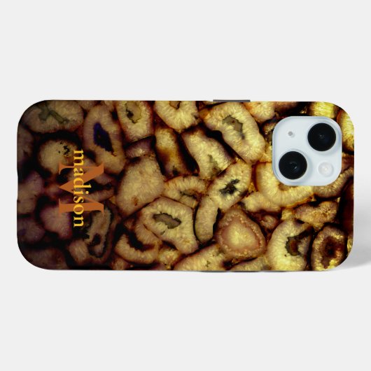 Earthen Green Quarz Agates Monogramm Case-Mate iPhone Hülle (Rückseite (Horizontal))