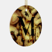 Earthen Green Quarz Agates Monogramm Keramik Ornament (Rechts)