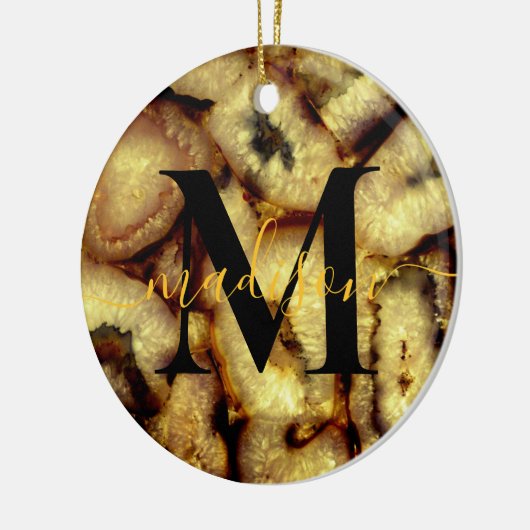 Earthen Green Quarz Agates Monogramm Keramik Ornament (Links)