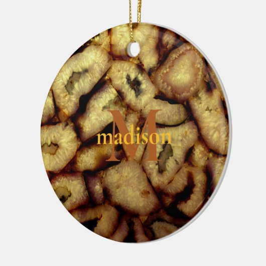 Earthen Green Quarz Agates Monogramm Keramik Ornament (Links)