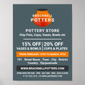 Earthen Pot Design, Potterie Store, Potter-Werbung Poster (Vorne)