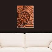 Earthen Sandy-Orange Curls Abstrakt Fern Frond Poster