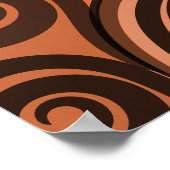 Earthen Sandy-Orange Curls Abstrakt Fern Frond Poster (Ecke)