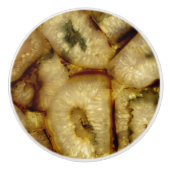 Earthen verbrannte sienna Gold Green Quarz Agates Keramikknauf (Vorderseite)