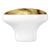 Earthen verbrannte sienna Gold Green Quarz Agates Keramikknauf (Seitenansicht)