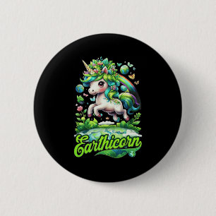 Earthicorn Unicorn Earth Day Kinder Go Green Button