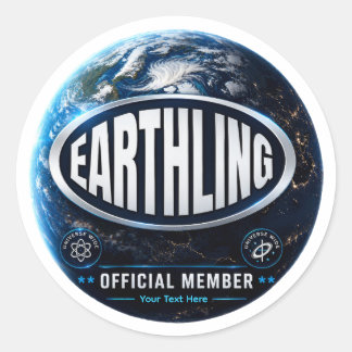 Earthling Offizielles Mitglied Abzeichen Design Runder Aufkleber