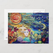 "Earthly Delights", original Aquarellmalerei Postkarte (Vorne/Hinten)