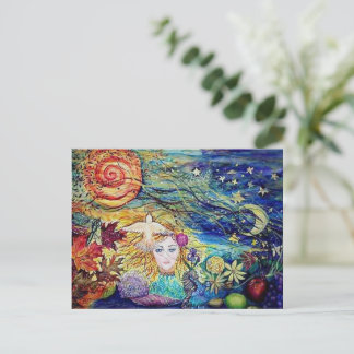 "Earthly Delights", original Aquarellmalerei Postkarte