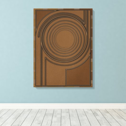 Earthly Vortex: Modern 3D Minimalist Boho Art Leinwanddruck (Insitu (Holzboden))