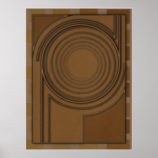 Earthly Vortex: Modern 3D Minimalist Boho Art Poster (Vorne)