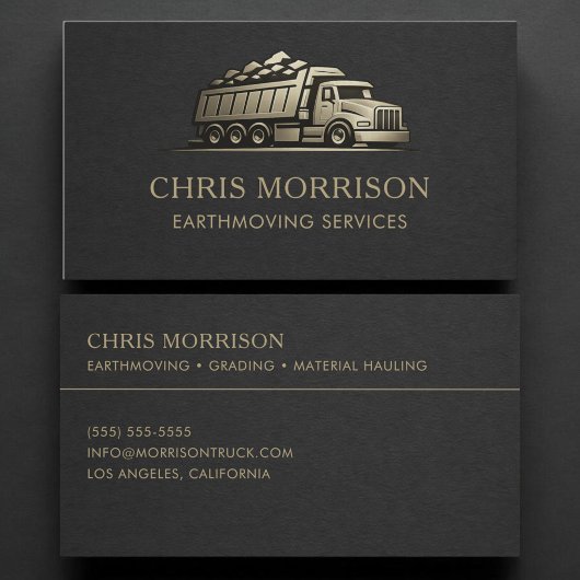 Earthmoving Services Professional Visitenkarte