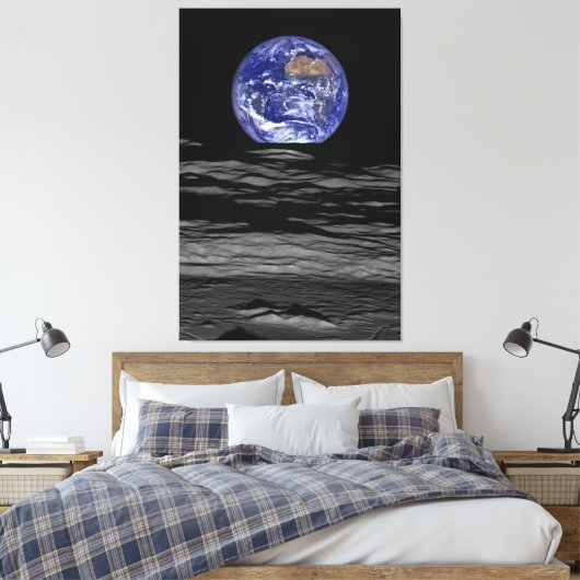 Earthrise Leinwanddruck (Insitu (Schlafzimmer))