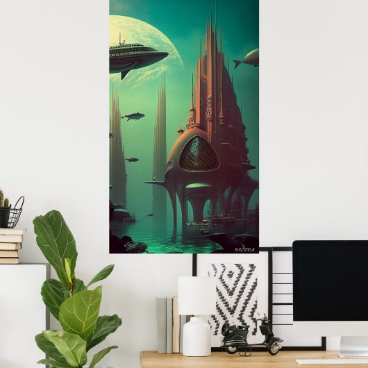 Earthrise Serenade (42x24in Extra Long) (W/Logo) Poster (Heimbüro)