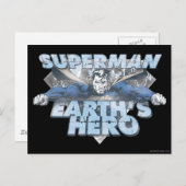 Earth's Held - Blau Postkarte (Vorne/Hinten)