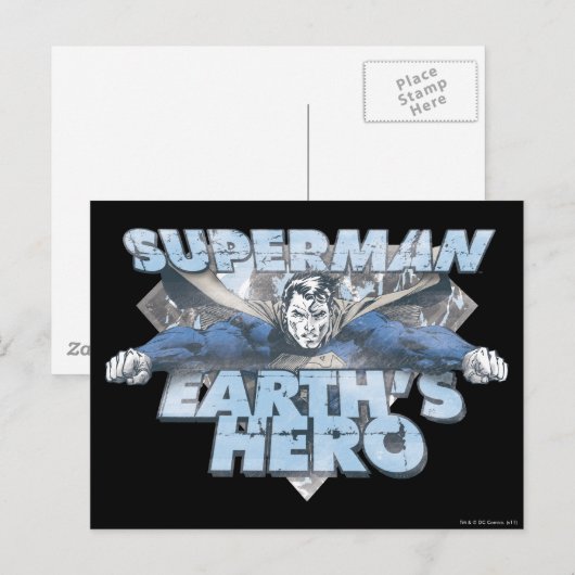 Earth's Held - Blau Postkarte (Vorne/Hinten)