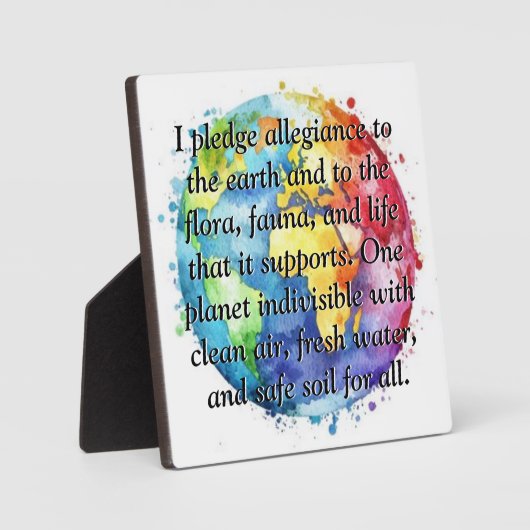 Earths Pledge Of Allegiance Quote Fotoplatte (Vorderseite)
