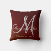 Earthtone 3d Monogram Red Kissen