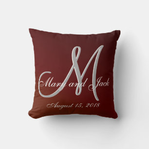 Earthtone 3d Monogram Red Kissen