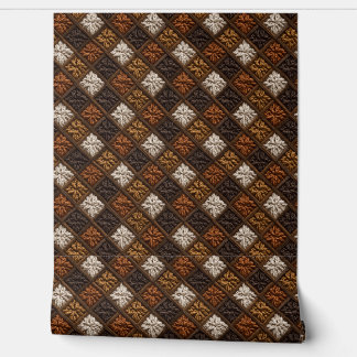 Earthtone Diagonal Square Pattern Tapete