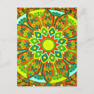 Earthtone Ethnic Look Mandala Postkarte