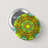 Earthtone ethnische Blick-Mandala Button (Vorne & Hinten)