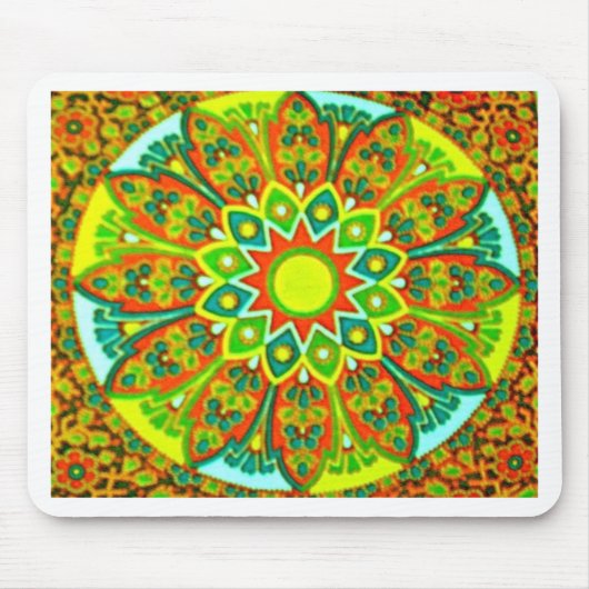 Earthtone ethnische Blick-Mandala Mousepad (Vorne)