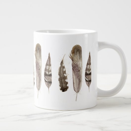 Earthtone Feathers II Jumbo-Tasse (Rechts)