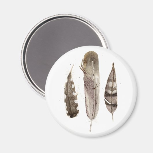 Earthtone Feathers II Magnet (Vorderseite/Rückseite)