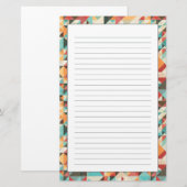 Earthtone geometrisches Muster Briefpapier (Vorne/Hinten)