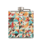 Earthtone geometrisches Muster Flachmann (Rückseite)