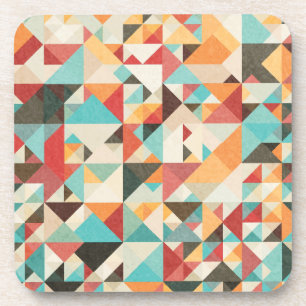 Earthtone geometrisches Muster Getränkeuntersetzer
