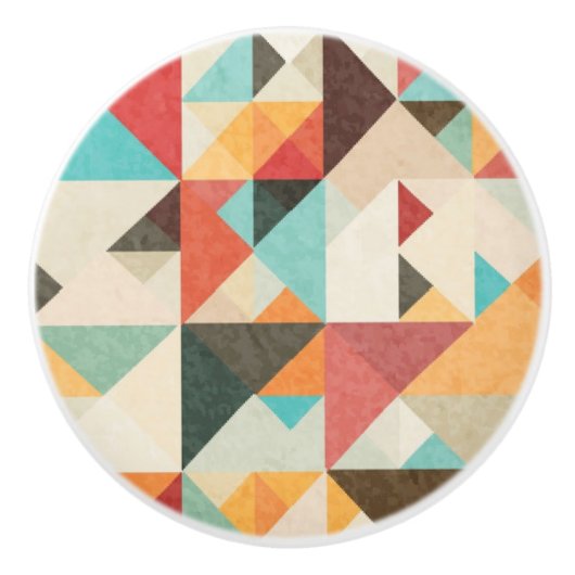 Earthtone geometrisches Muster Keramikknauf (Vorderseite)