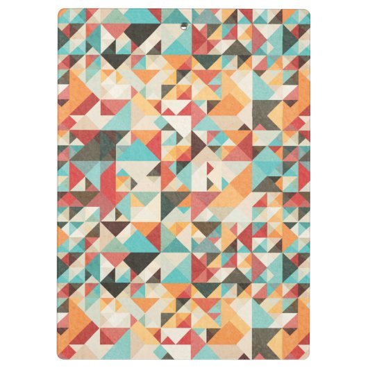 Earthtone geometrisches Muster Klemmbrett (Rückseite)