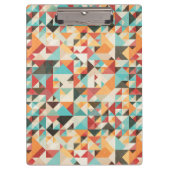 Earthtone geometrisches Muster Klemmbrett (Vorderseite)