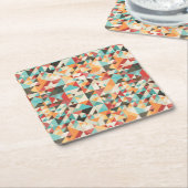 Earthtone geometrisches Muster Rechteckiger Pappuntersetzer (angewinkelt)