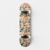 Earthtone geometrisches Muster Skateboard (Vorderseite)