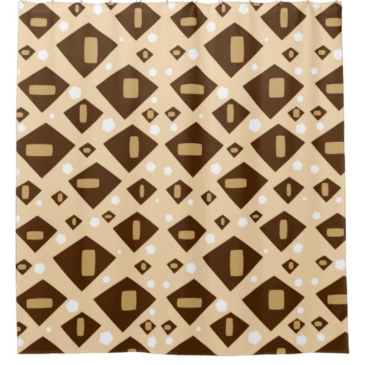 Earthtone Geometry Duschvorhang (Vorderseite)