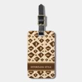 Earthtone Geometry Gepäckanhänger (Vorderseite vertikal)