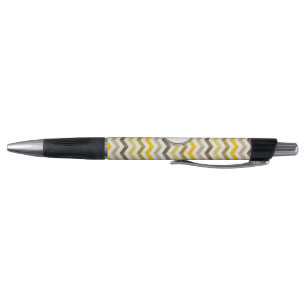 Earthtone Gold Zickzack Streifen mit Round Monogra Kugelschreiber